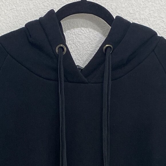 NUTEXROL Black Oversized Hoodie Dress with Long Sleeves and Side Pockets - Small - Picture 4 of 8